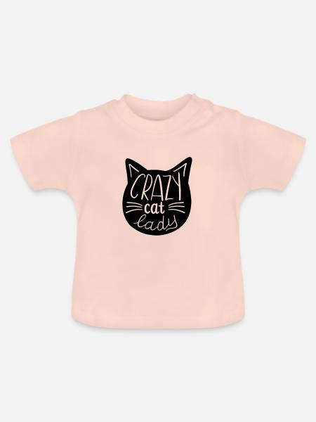 Crazy Cat Lady - Katzendame - Baby Bio-T-Shirt mit Rundhals - Kristallrosa