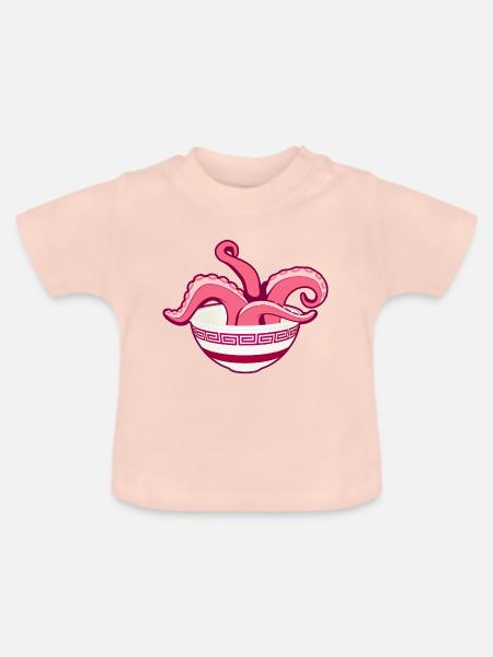 Nudeln - Baby Bio-T-Shirt mit Rundhals - Kristallrosa