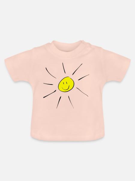 Lächelnde Sonne - Baby Bio-T-Shirt mit Rundhals - Kristallrosa