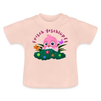 Frisch geschlüpft "Rosa" - Baby Bio-T-Shirt mit Rundhals - Kristallrosa - Vorne