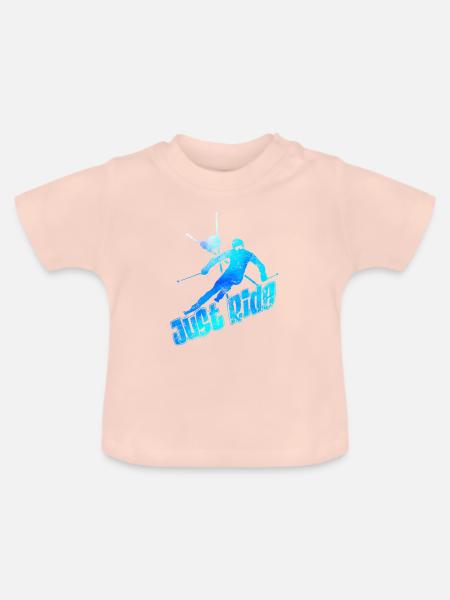 Slalom einfach fahren - Baby Bio-T-Shirt mit Rundhals - Kristallrosa
