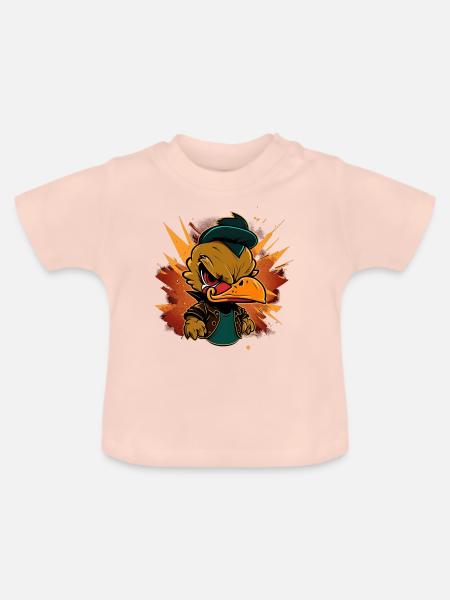 Angry duck 3 - Baby Bio-T-Shirt mit Rundhals - Kristallrosa