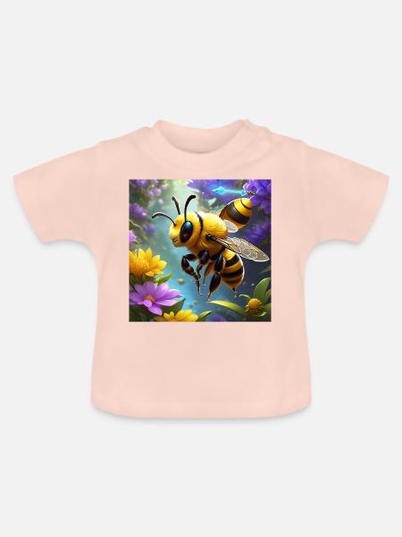 Summend vor Niedlichkeit - Baby Bio-T-Shirt mit Rundhals - Kristallrosa