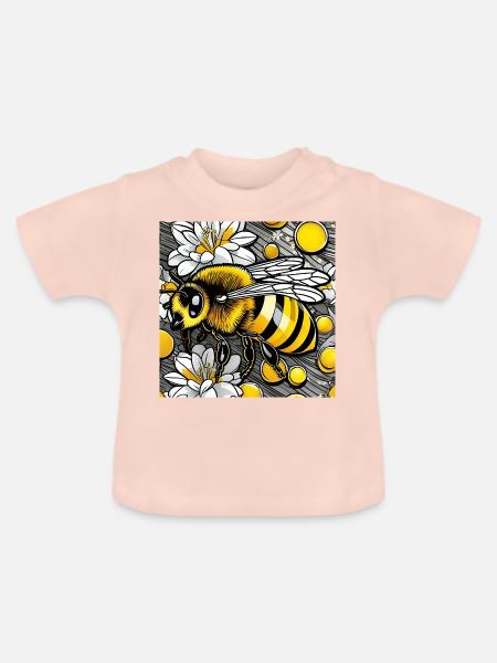 Niedliche Biene - Baby Bio-T-Shirt mit Rundhals - Kristallrosa