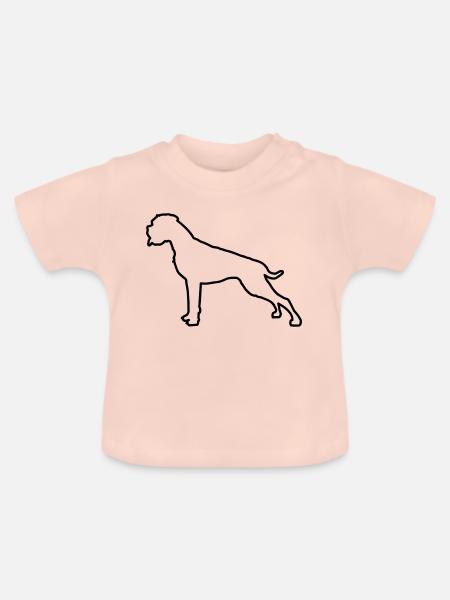 Boxer Umriss - Baby Bio-T-Shirt mit Rundhals - Kristallrosa