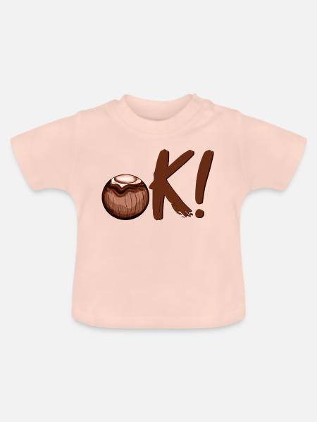 OK Sommer Kokosnuss - Baby Bio-T-Shirt mit Rundhals - Kristallrosa