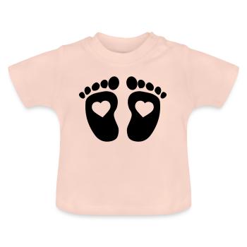 Pieds d'enfant - T-shirt bio col rond Bébé - rose cristal - Devant