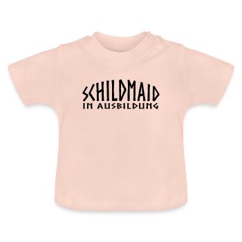 Schildmaid in Ausbildung - Baby Bio-T-Shirt mit Rundhals - Kristallrosa - Vorne