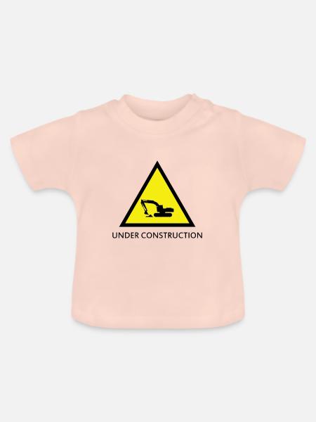 im Bau - Baby Bio-T-Shirt mit Rundhals - Kristallrosa