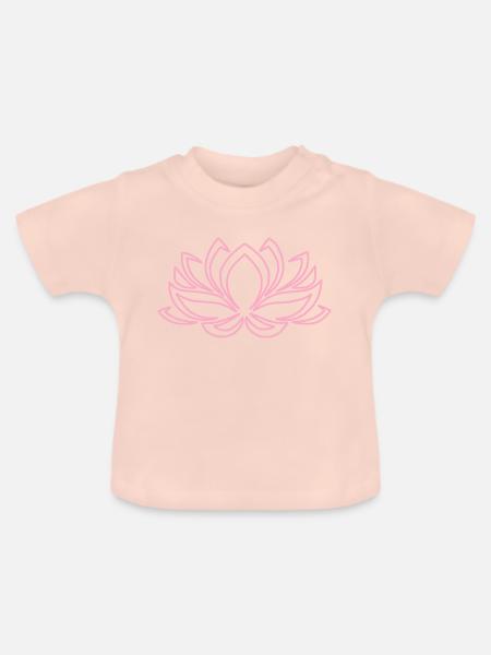 Lotusblüte - Baby Bio-T-Shirt mit Rundhals - Kristallrosa