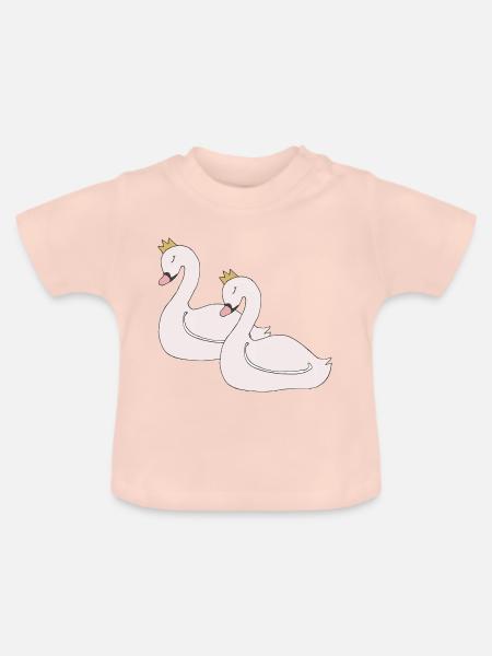 schwan 2fach - Baby Bio-T-Shirt mit Rundhals - Kristallrosa