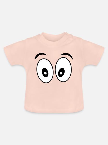 Augen - Baby Bio-T-Shirt mit Rundhals - Kristallrosa