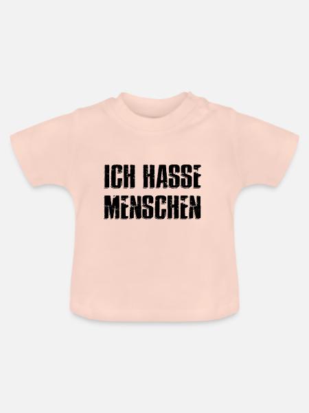 Ich hasse Menschen - Baby Bio-T-Shirt mit Rundhals - Kristallrosa