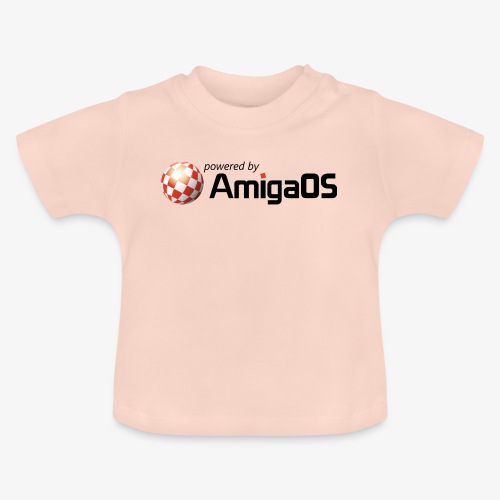 PoweredByAmigaOS Black - Baby Organic T-Shirt with Round Neck