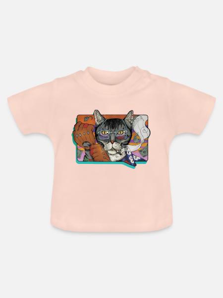 Verbrechen Katze - Baby Bio-T-Shirt mit Rundhals - Kristallrosa
