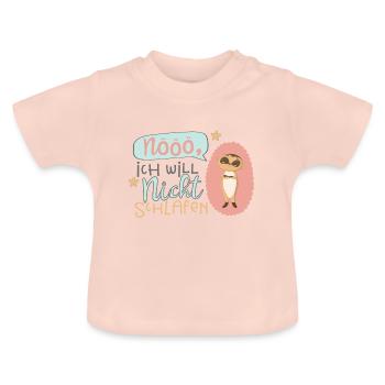 Erdmännchen: Ich will nicht schlafen - Mädchen - Baby Bio-T-Shirt mit Rundhals - Kristallrosa - Vorne