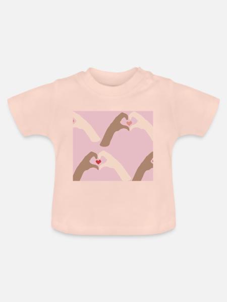 Zusammen - Baby Bio-T-Shirt mit Rundhals - Kristallrosa