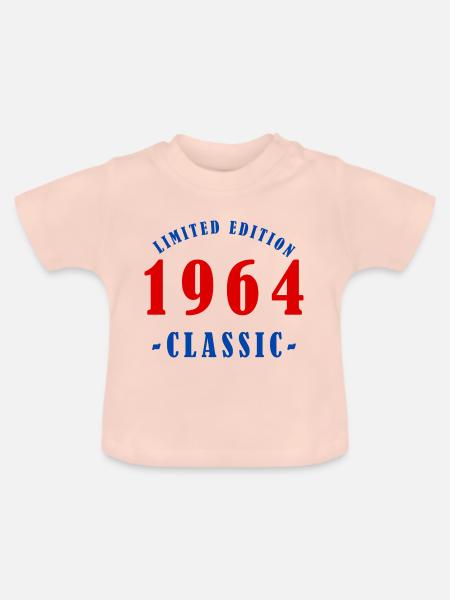 1964 Geburt - Baby Bio-T-Shirt mit Rundhals - Kristallrosa