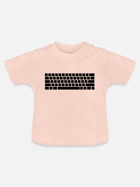 Tastatur - Baby Bio-T-Shirt mit Rundhals - Kristallrosa