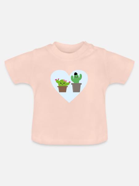Kaktus Liebe - Baby Bio-T-Shirt mit Rundhals - Kristallrosa