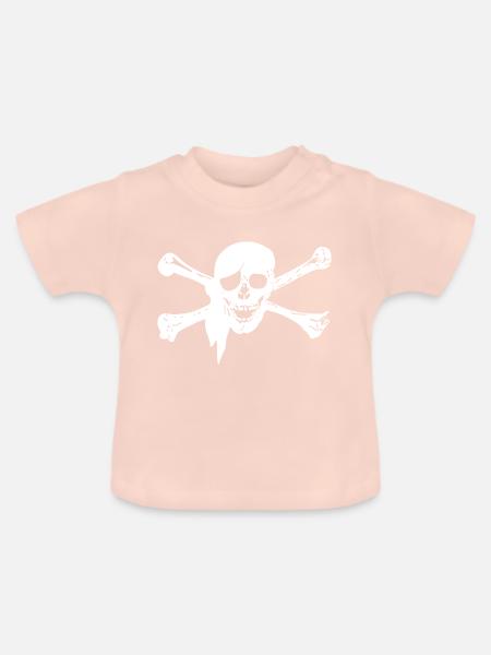 Piratenflagge - Baby Bio-T-Shirt mit Rundhals - Kristallrosa