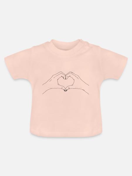 Hand Heart - Baby Bio-T-Shirt mit Rundhals - Kristallrosa