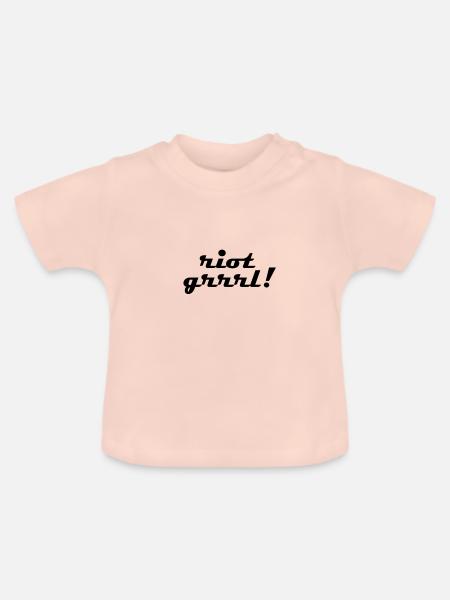 riot grrrl - Baby Bio-T-Shirt mit Rundhals - Kristallrosa