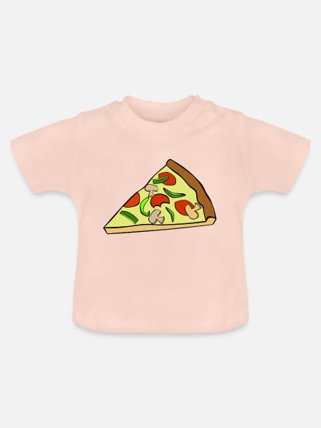 Pizza Pizzastück - Baby Bio-T-Shirt mit Rundhals - Kristallrosa
