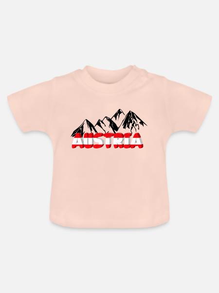 Austria mit Bergen - Baby Bio-T-Shirt mit Rundhals - Kristallrosa