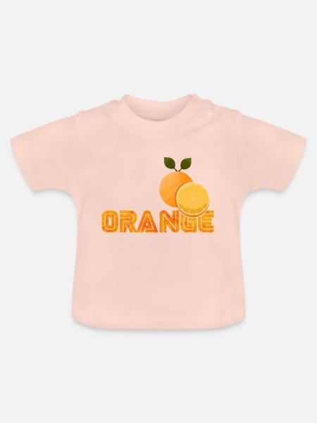 Orange - Baby Bio-T-Shirt mit Rundhals - Kristallrosa