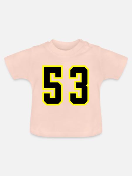 53 Zahl Trikot - Baby Bio-T-Shirt mit Rundhals - Kristallrosa