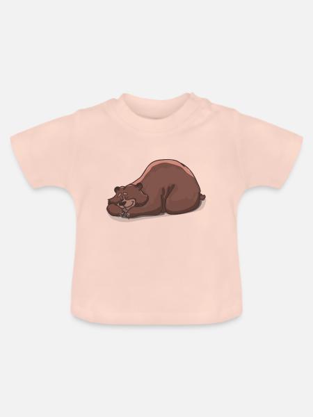 Bär müde - Baby Bio-T-Shirt mit Rundhals - Kristallrosa