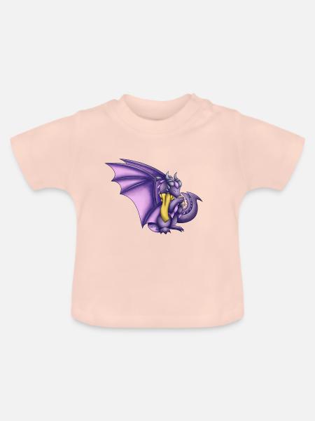 Herbst Lila Drache - Baby Bio-T-Shirt mit Rundhals - Kristallrosa