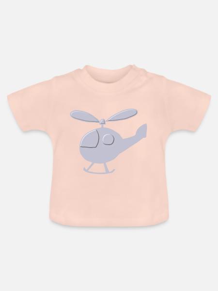 hubschrauber relief - Baby Bio-T-Shirt mit Rundhals - Kristallrosa
