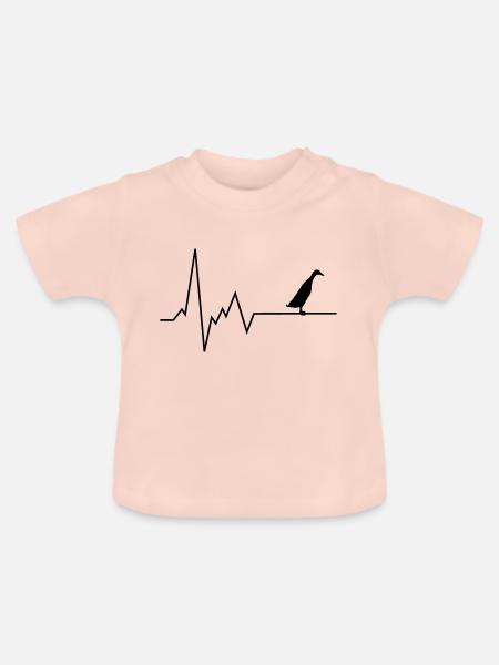 Herzschlag Laufente - Baby Bio-T-Shirt mit Rundhals - Kristallrosa