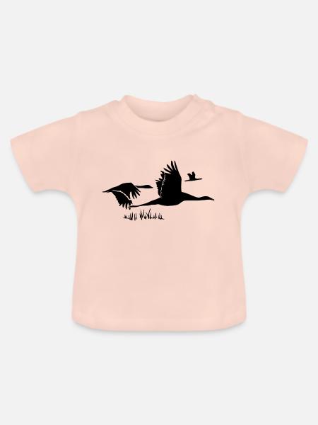 Vogelschwarm - Baby Bio-T-Shirt mit Rundhals - Kristallrosa