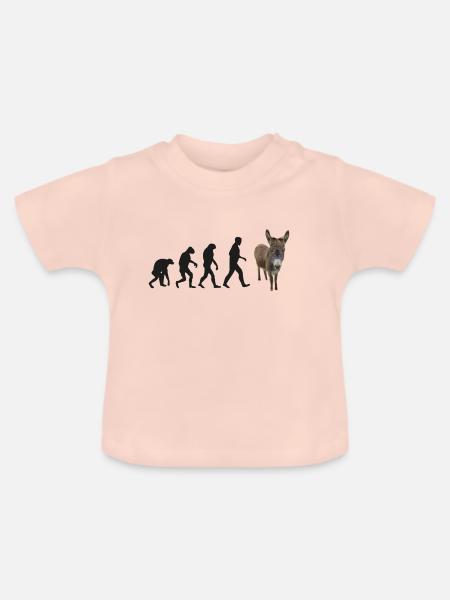 esel evolution - Baby Bio-T-Shirt mit Rundhals - Kristallrosa
