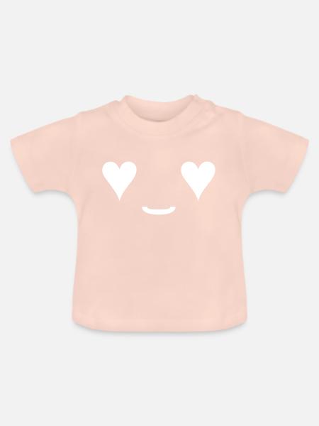 Verliebt Smiley - Baby Bio-T-Shirt mit Rundhals - Kristallrosa