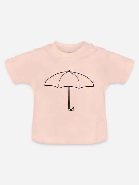 Design Roter Regenschirm - Baby Bio-T-Shirt mit Rundhals - Kristallrosa
