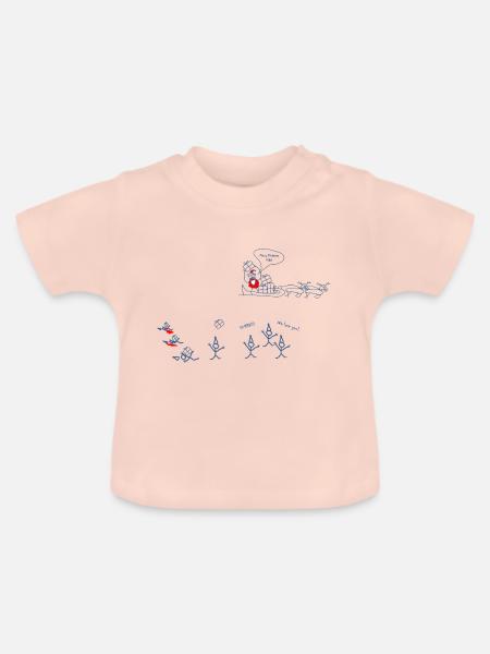 hurra santa kommt - Baby Bio-T-Shirt mit Rundhals - Kristallrosa