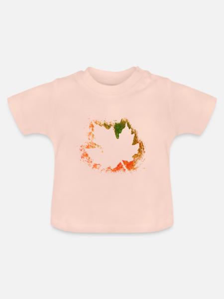 Herbst Laub - Baby Bio-T-Shirt mit Rundhals - Kristallrosa