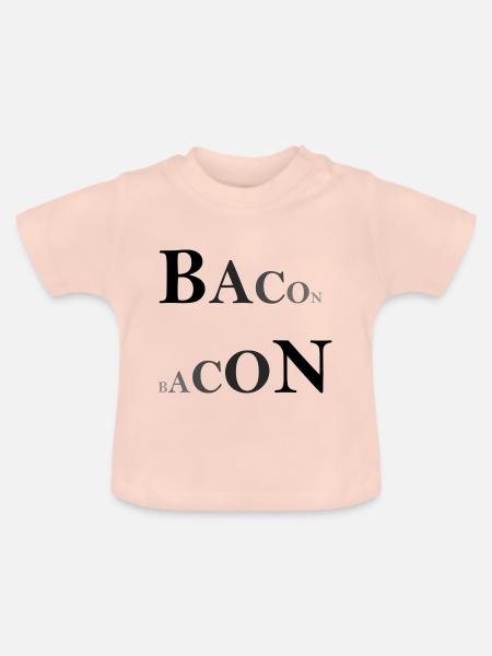 Bacon doppelt - Baby Bio-T-Shirt mit Rundhals - Kristallrosa