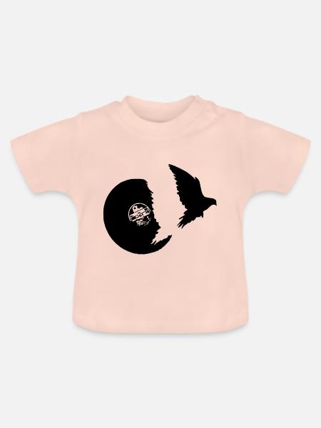 flying vinyl vogel - Baby Bio-T-Shirt mit Rundhals - Kristallrosa