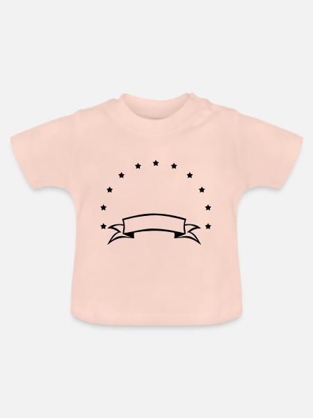 stars symbol - Baby Bio-T-Shirt mit Rundhals - Kristallrosa