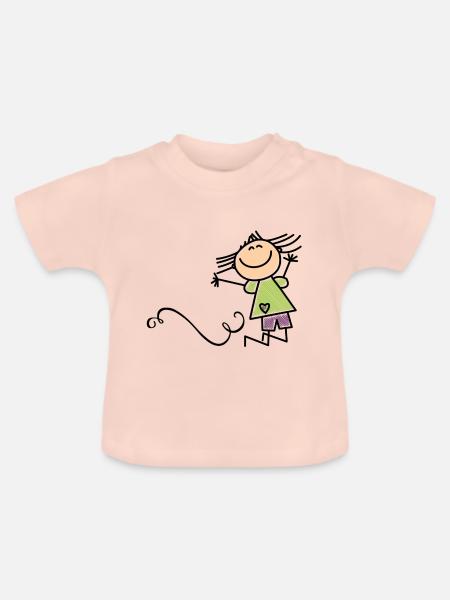 Glücklich - Baby Bio-T-Shirt mit Rundhals - Kristallrosa
