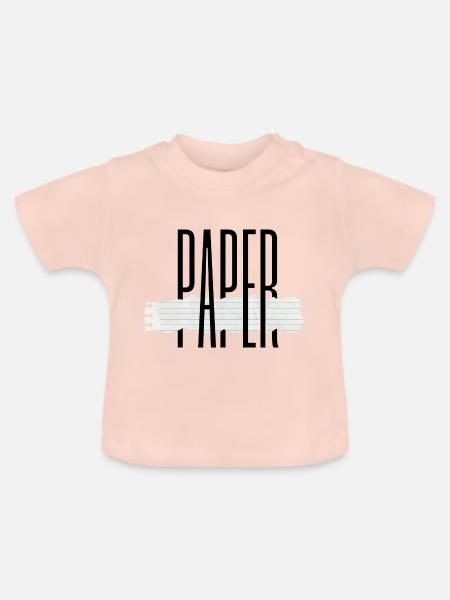 Papier - Baby Bio-T-Shirt mit Rundhals - Kristallrosa