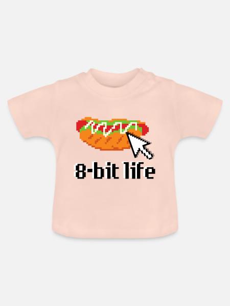 Hotdog Sandwich 8bit Retro - Baby Bio-T-Shirt mit Rundhals - Kristallrosa