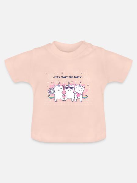 Einhorn Kätzchen - Baby Bio-T-Shirt mit Rundhals - Kristallrosa