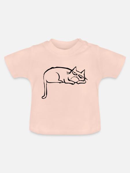funny cat - Baby Bio-T-Shirt mit Rundhals - Kristallrosa