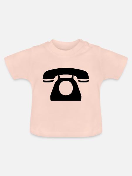 telefon - Baby Bio-T-Shirt mit Rundhals - Kristallrosa